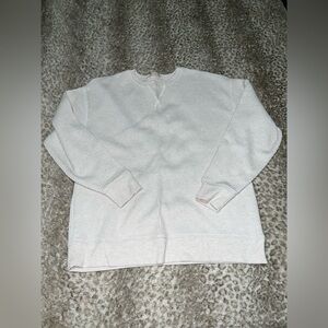 Waffle crewneck pullover